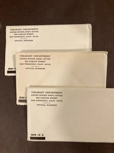 1969 - P D S -10 COINS US MINT SET in Envelope Uncirculated Rare Sealed Unopened - Picture 1 of 2