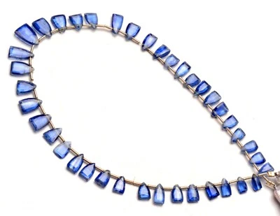 Gema Natural Nepal Azul Cianita 7x4 a 11x7mm Facetado Briolette Cuentas 11" Hilo Foto 1 de 4