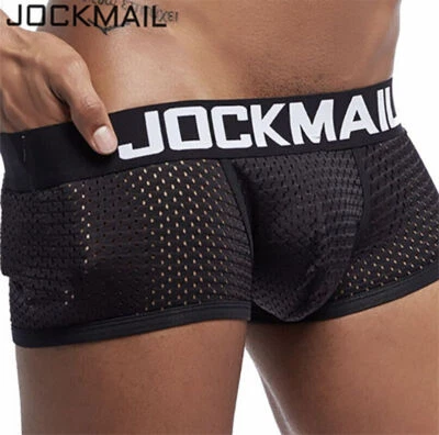 JOCKMAIL Men's Breathable Boxer Briefs Pouch Underwear Shorts Trunks Underpants