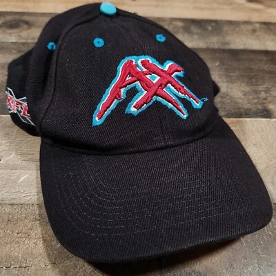 De colección XFL Sombrero Maniax Correa Sombrero Negro Gorra Drew Pearson Lana Verde azulado Bajo Logo Foto 1 de 4
