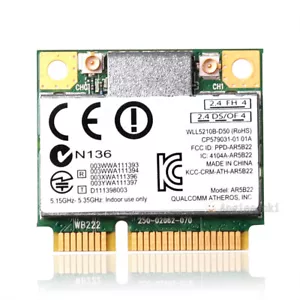 Atheros AR9462 AR5B22 Mini PCI-E 802.11N WIFI WLAN CARD Bluetooth 4.0 2.4 & 5Ghz - Picture 1 of 9