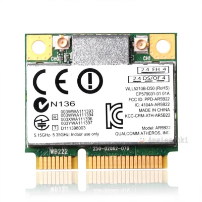 Atheros AR9462 AR5B22 Mini PCI-E 802.11N WIFI WLAN CARD Bluetooth 4.0 2.4 & 5Ghz - Image 1 of 4