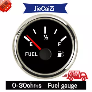 silver black 52mm/2" fuel level meter gauge 0-30 ohms for car truck marine truck - Bild 1 von 7