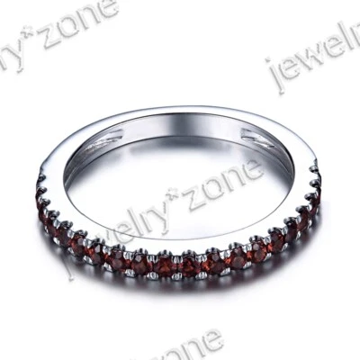 Venda anel de festa de noivado de casamento granada prata esterlina 925 pedra preciosa fina - Imagem 1 de 4