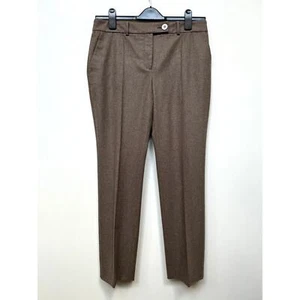 $1080 Agnona Heather Brown Wool Cashmere Dress Pants sz 44 8 - Picture 1 of 12