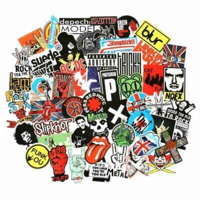 BAYBUY USA saler 100PCS Rock band sticker Rock and Roll Music Sticker Vinyl Waterproof