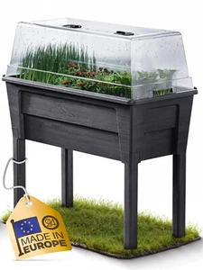 Hochbeet Anzuchtbeet Blumentopf Frühbeet Gewächshaus Blumenkasten Anthrazit NEU - Bild 1 von 10