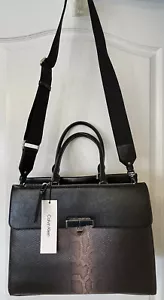 CALVIN KLEIN LG RARE SATCHEL CONVERTIBLE 3 COMP. ORGANIZER HANDBAG NEW - Picture 1 of 9