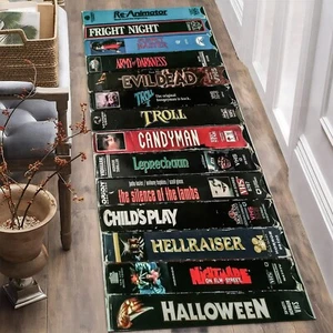 VHS Themed Rug,Nostalgic Retro Style Rug,Movie Room Rug,Halloween Rug,Horror Rug - Picture 1 of 12