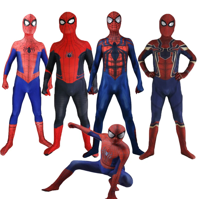 Cosplay Spider-Man Jumpsuit for Boys Kids Costume Bodysuit Suit Halloween Party - Image 1 of 4