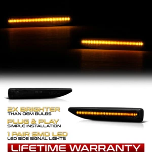 2pcs Amber LED Smoke Side Marker Lights Lamps For 2002-2008 BMW E65 E66 7-Series - Picture 1 of 6
