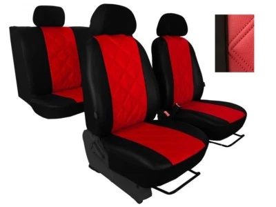 Juego completo de fundas de asiento de coche universales de cuero ecológico Seat Córdoba / Ibiza Foto 1 de 4