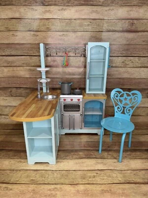 American Girl "18 Doll Gourmet Kitchen Set & Chair Retired Not Complete See Pics - Image 1 of 4