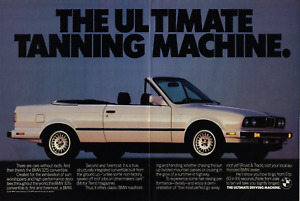 1988 BMW 325i Convertible Ultimate Tanning Machine White Vintage Car Print Ad