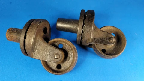 Vintage Payson Piano Roller Bearing Steel Wheel Swivel Casters 2" Wheel Cover
