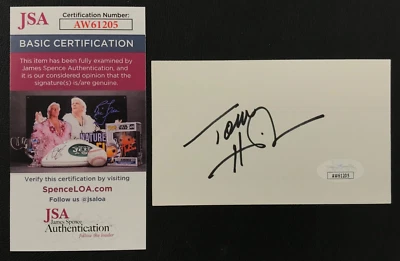 Boston Celtics Tom Heinsohn SIGNED Index Card w/ JSA COA Hall of Famer! - Image 1 of 4