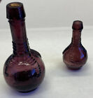 2 Collectible Vintage Purple Amethyst Ball & Claw Bitters Bottles 3.5? & 2?