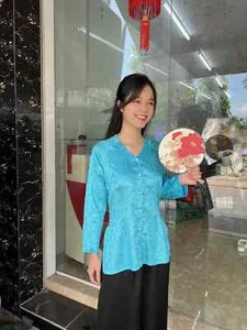 Ao Dai Ba Ba Ao Dai Mien Tay South Vietnamese Ao Dai (No Pants) - Picture 1 of 17