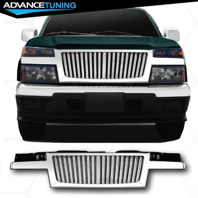 Fits 04-12 Chevrolet Colorado Front Upper Grille Bumper Hood Grill Chrome ABS Foto 1 de 3