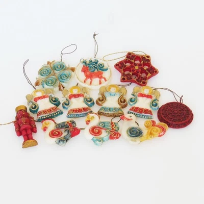 Christbaumschmuck, 12 Wachsmodel, zum Aufhängen 60er Jahre - Bild 1 von 4