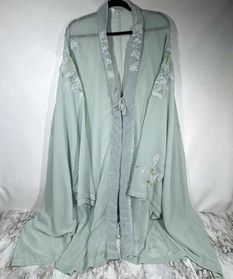 Bata exterior transparente Hanfu bordada china disfraz de disfraces para mujer talla M L Foto 1 de 4