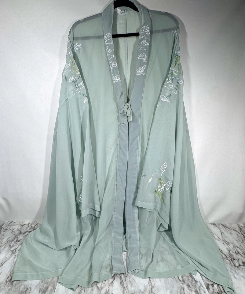 Bata exterior transparente Hanfu bordada china disfraz de disfraces para mujer talla M L Foto 1 de 4