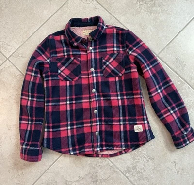 Chaqueta de franela forrada Sherpa vintage resistente a la intemperie para niñas M (10/12) rosa a cuadros Foto 1 de 4