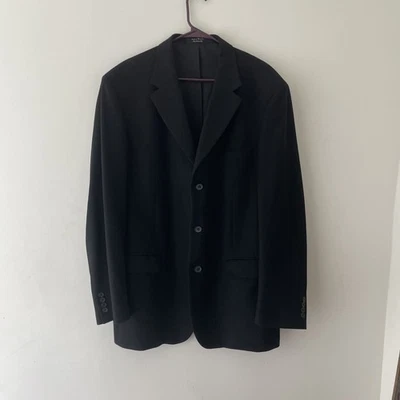 Abrigo Blazer Chaqueta Deportivo Hombre 100% Cachemira Negro 46L Ejecutivo A Medida Lujo Foto 1 de 4