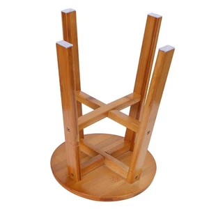 (M Round)Multipurpose Small Bamboo Stool Low Stool Children Bench For Home AU - Picture 1 of 12