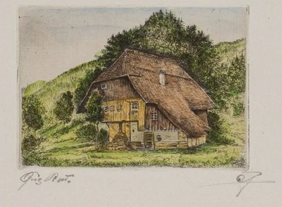 Bayerisches Landhaus, um 1930, Rad. Realismus Architektur Unbekannt (20.Jhd) - Bild 1 von 4