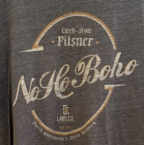 No Ho Boho Pilsner Lawless Brewing Company Mens Dark Gray T Shirt Size L - Picture 1 of 4