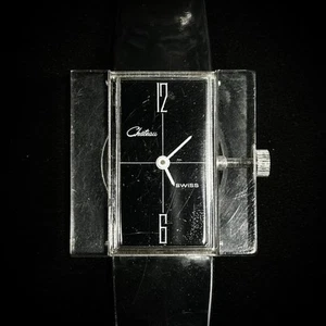 c.1970s Chateau Swiss Made Space Age Hand Wound Mechanical Watch -Acrylic Case! - Picture 1 of 3