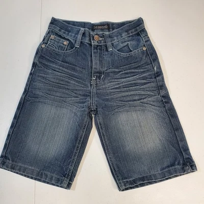 Pantalones Cortos de Denim Chams Para Hombres 5 Azul Calce Relajado Bolsillos Puntada Envejecida Informal Jean Foto 1 de 4