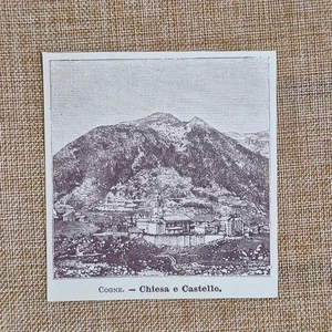 Cogne nell'800 Chiesa e Castello Valle d'Aosta - Picture 1 of 1