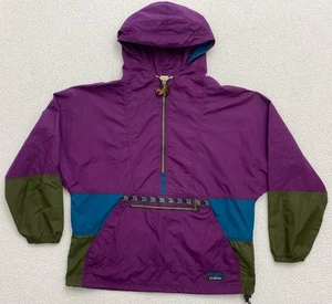 Giacca Anorak Nylon con Cappuccio LL Bean Vintage anni 90 Campeggio Escursionismo Donna Medium - Foto 1 di 9