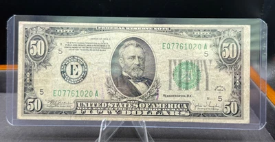 1934 $50 US Green Seal Federal Reserve Note You Grade - Image 1 of 2