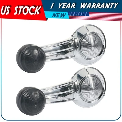 Compatível com Chevy Pontiac Olds Cadillac Buick Chrome porta janela manivela conjunto de pares - Imagem 1 de 4