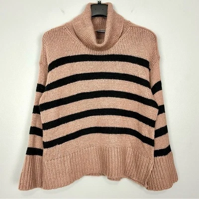 Suéter de cuello alto Mallory de madera para mujer talla M pulóver a rayas de lana Foto 1 de 4