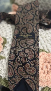 Vintage Brooks Brothers Makers 100 % Seide Paisley braune Herrenkrawatte blau Karriere - Bild 1 von 2