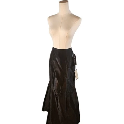 Maxi Falda JR Nites Carol Lin Negra Elastizada Organza Trompeta Sirena Dobladillo Talla 8 Foto 1 de 4