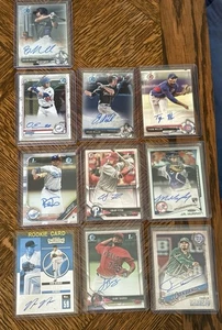 (10) Bowman Chrome Baseball MLB ALL Auto Autograph RC Rookie Card Lot - Picture 1 of 1