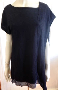 Metalicus edgy fine wool blend black drapey layering top one size (8 - 16) - Picture 1 of 4