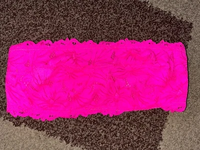 NWT Aerie Hot Pink Strapless Bandeau Lace Underwire Bra 34C - Image 1 of 2