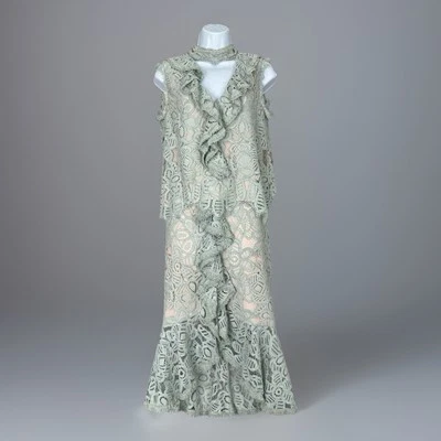 Alexis женщин юбка комплект маленький синий пастель кружева Midi оборки фея изящный прихоть Y2K - Изображение 1 из 4