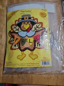 Design Works Fall Turkey Plastic Canvas Kit 3757 New In Sealed Package - Picture 1 of 2