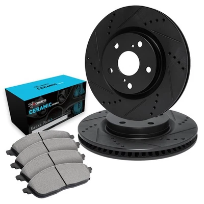 For Cadillac Catera 01 Brake Kit eLINE Series Drilled & Slotted Rear Brake Kit w Foto 1 de 4