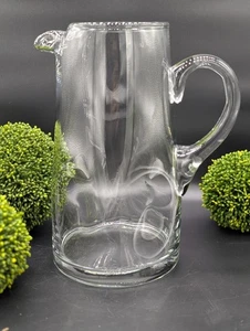 Vintage Grübchen Getränk Saft Martini Krug Klarglas 10 1/2" hoch  - Bild 1 von 8