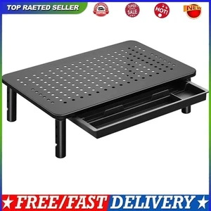 Monitor Stand Riser with Drawer 3 Height Adjustable Desk Metal Computer Stand - Afbeelding 1 van 12