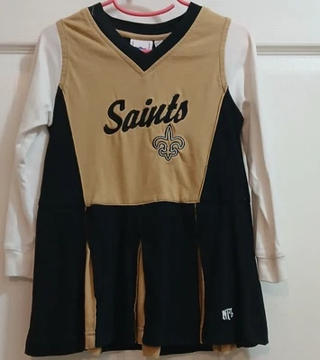 NFL Team Apparel New Orleans Saints Cheerleader Dress 4/5  Black Gold White - Image 1 of 4