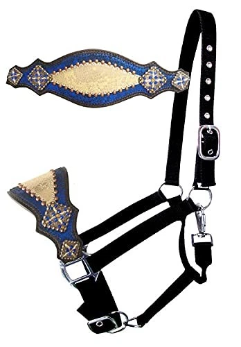 Showman Bronc Halter w/ Royal Blue & Gold Metallic Print - Image 1 of 1